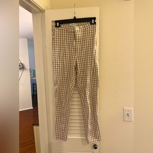 Urban Outfitters Brown and White checkered ankle pants
